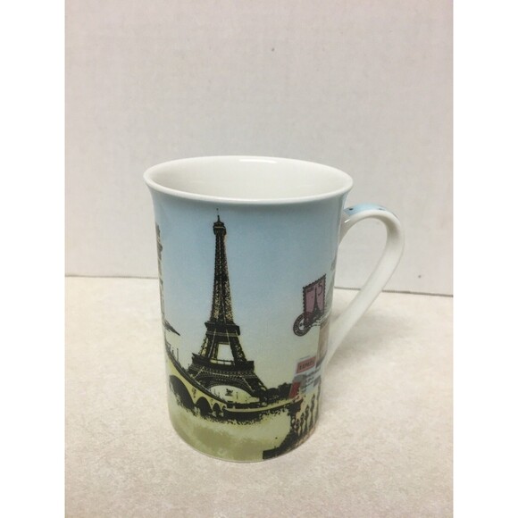 1887 Kent Pottery Mug Paris Tower "Un Bonjour De Paris" France Eiffel Tower - Picture 1 of 7